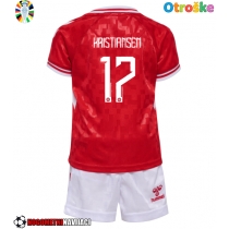 Otroške Nogometnih dresov Danska Victor Kristiansen #17 Domači EP 2024 Kratki rokavi (+ hlače)